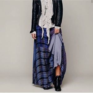 Free People FP One Patchwork Plaid Maxi Skirt